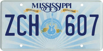 MS license plate ZCH607