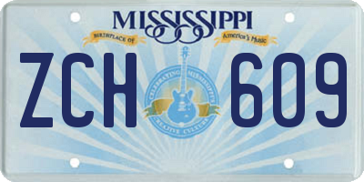 MS license plate ZCH609