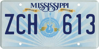 MS license plate ZCH613