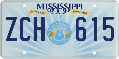 MS license plate ZCH615