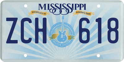 MS license plate ZCH618