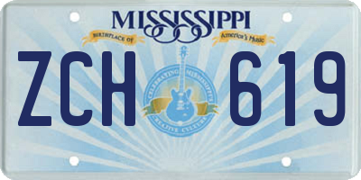MS license plate ZCH619