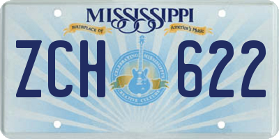 MS license plate ZCH622