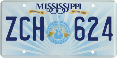 MS license plate ZCH624