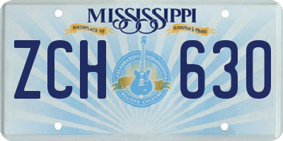 MS license plate ZCH630