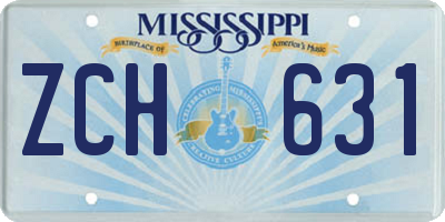 MS license plate ZCH631