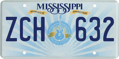 MS license plate ZCH632