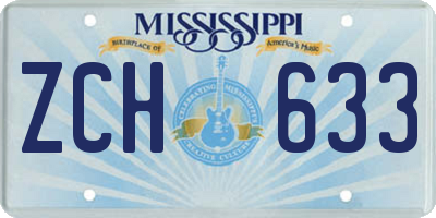 MS license plate ZCH633