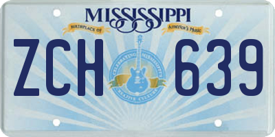 MS license plate ZCH639