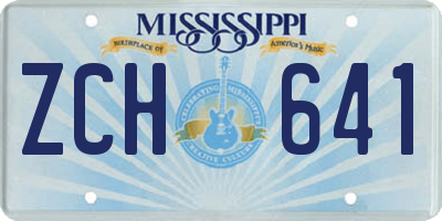 MS license plate ZCH641
