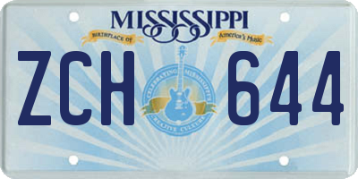 MS license plate ZCH644