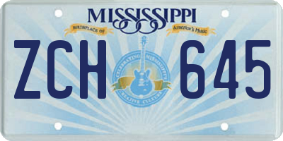 MS license plate ZCH645