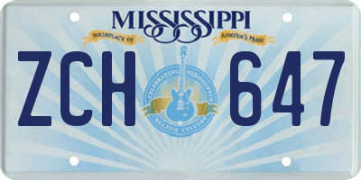 MS license plate ZCH647