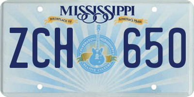 MS license plate ZCH650