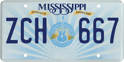 MS license plate ZCH667