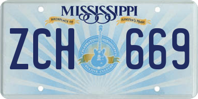 MS license plate ZCH669