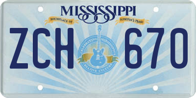 MS license plate ZCH670