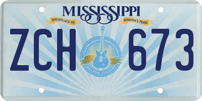 MS license plate ZCH673