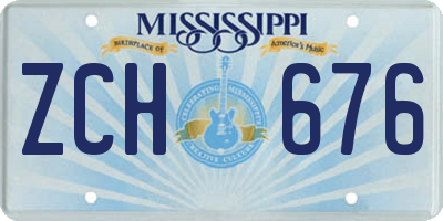 MS license plate ZCH676