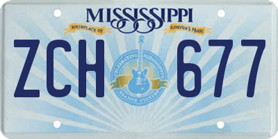 MS license plate ZCH677
