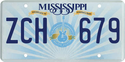MS license plate ZCH679