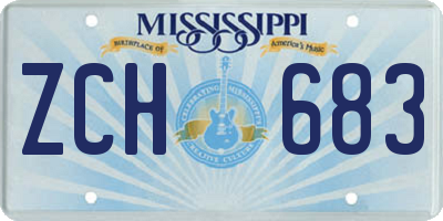 MS license plate ZCH683