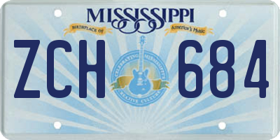 MS license plate ZCH684