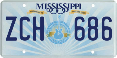MS license plate ZCH686