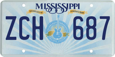MS license plate ZCH687