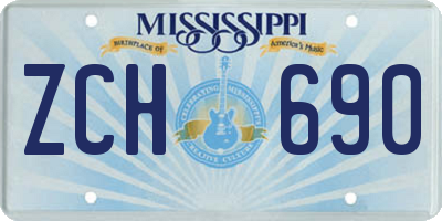 MS license plate ZCH690