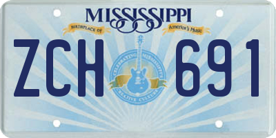MS license plate ZCH691