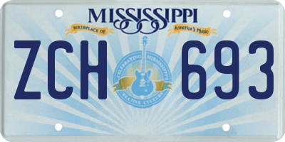 MS license plate ZCH693