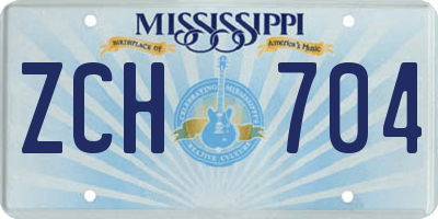 MS license plate ZCH704