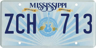 MS license plate ZCH713