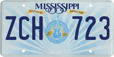 MS license plate ZCH723
