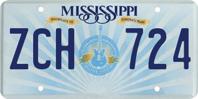 MS license plate ZCH724