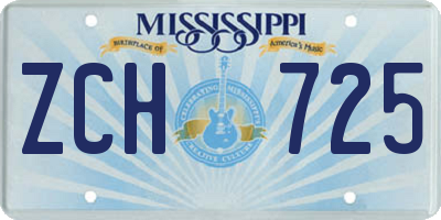 MS license plate ZCH725