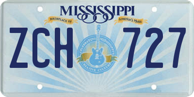 MS license plate ZCH727