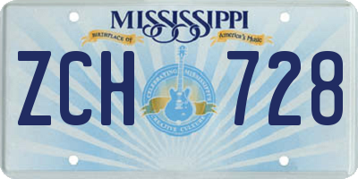 MS license plate ZCH728