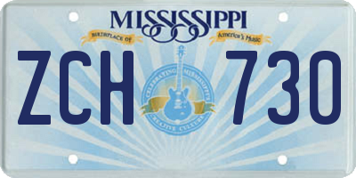 MS license plate ZCH730