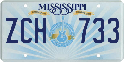 MS license plate ZCH733