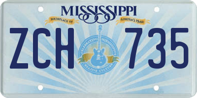 MS license plate ZCH735