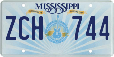 MS license plate ZCH744