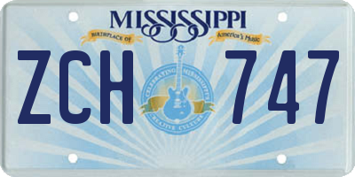 MS license plate ZCH747