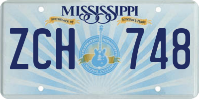 MS license plate ZCH748