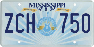 MS license plate ZCH750