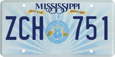 MS license plate ZCH751