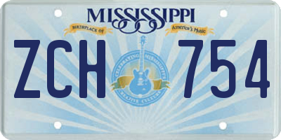 MS license plate ZCH754