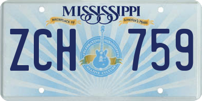 MS license plate ZCH759