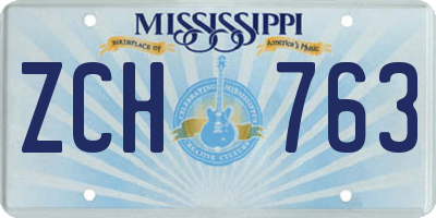 MS license plate ZCH763